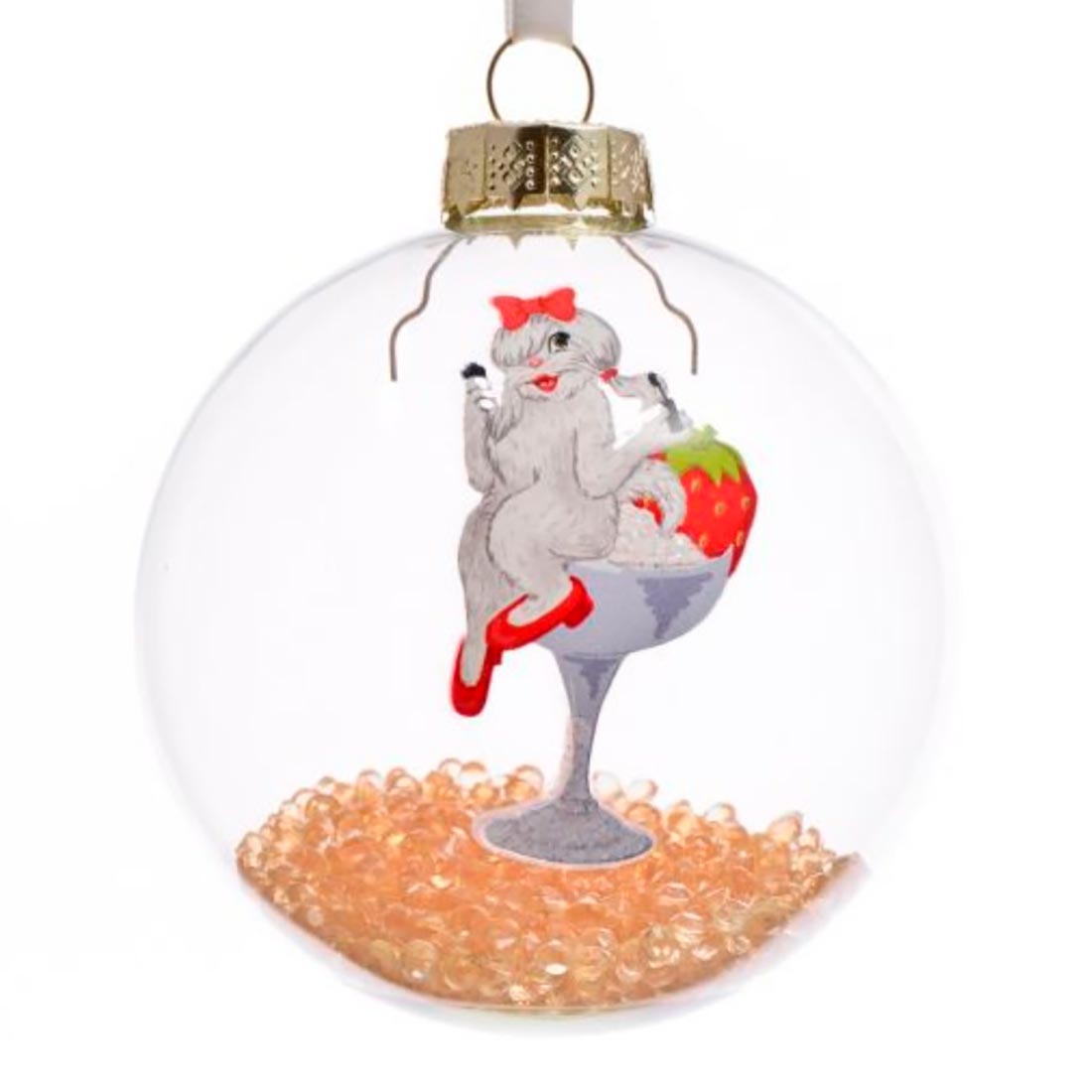 Украшение подвесное новогоднее Шар Игривая Собачка из стекла с наполнением из ПЭТ 8x8x8 см