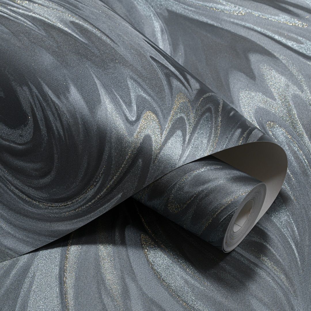 Обои OVK Design Дивина 11216-05 графитовые абстракция 1,06х10,05 м