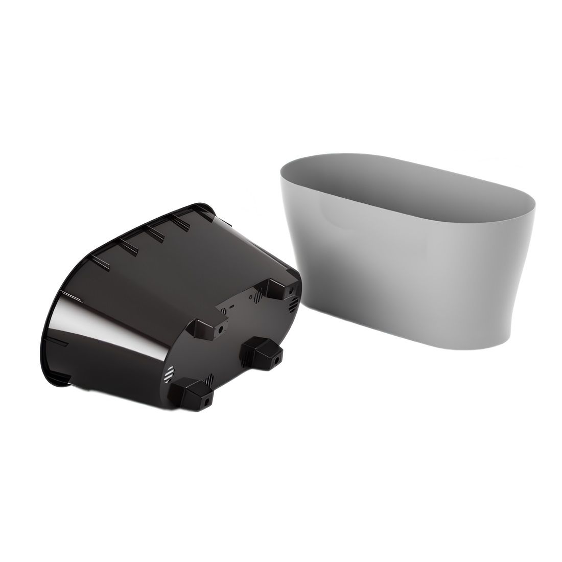 Горшок цветочный Лея серый 4 л овальный двойной с автополивом