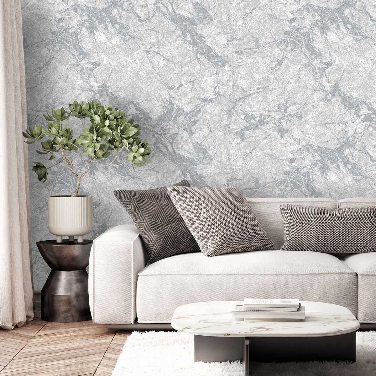 Обои Aurora Мираж С50 5041 06 серые мрамор 1,06х10,05 м
