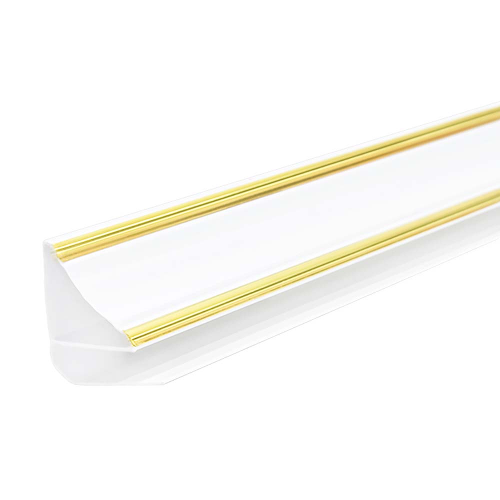 Профиль ПВХ финишный белый/золото 3000 мм
