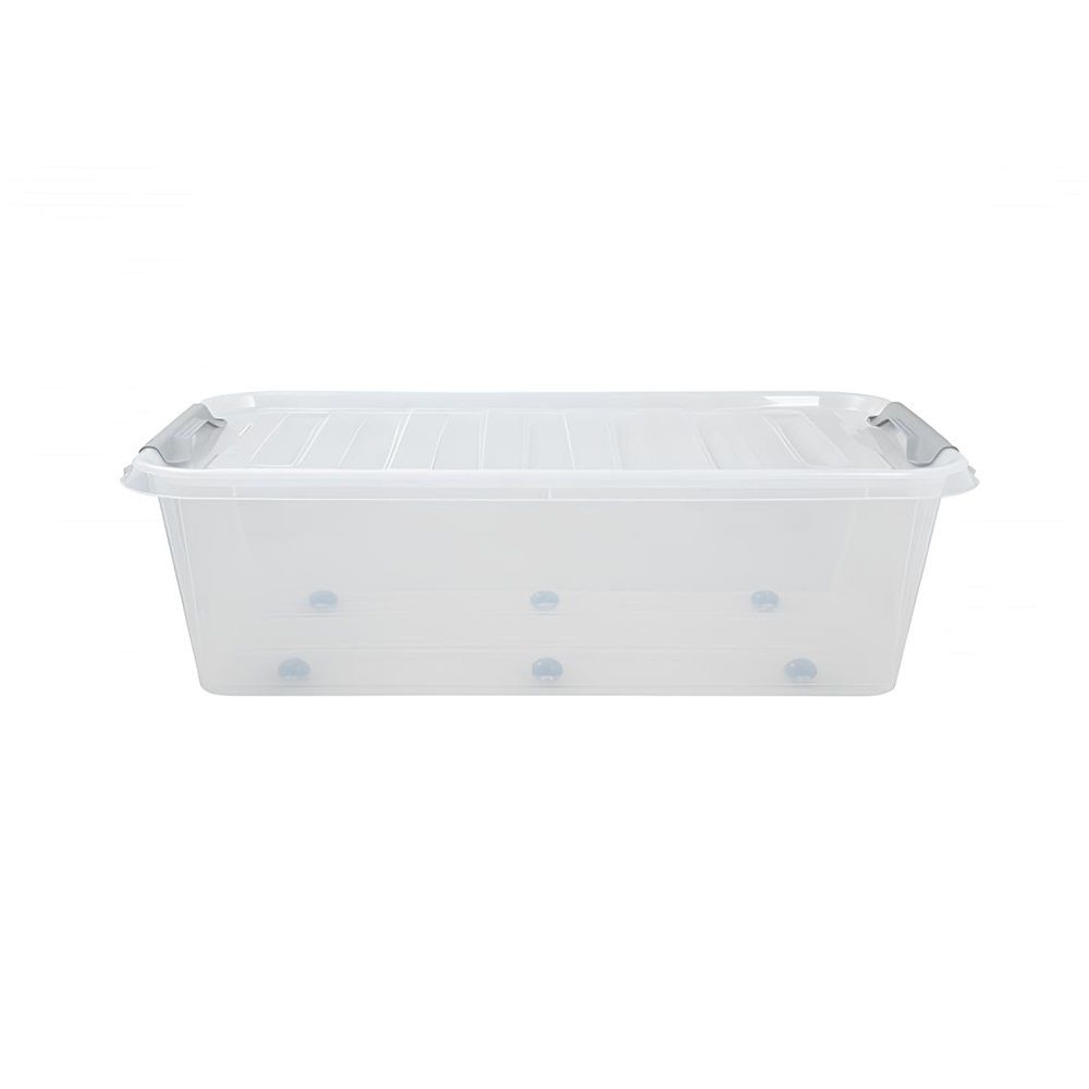 Контейнер для хранения ПБ798 72х39х29,5 см 55 л на колесах серый