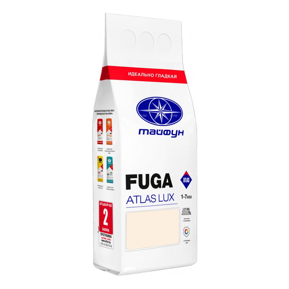 Затирка цементная Атлас 018 бежево-пастельный 2 кг