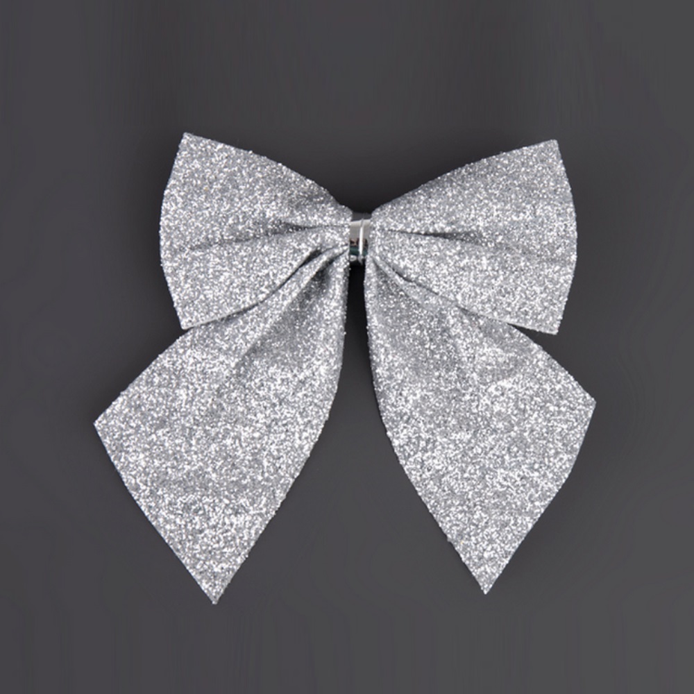 Украшение новогоднее Моя Елочка Бантики 8х9 см серебро 4 шт 19032-0225