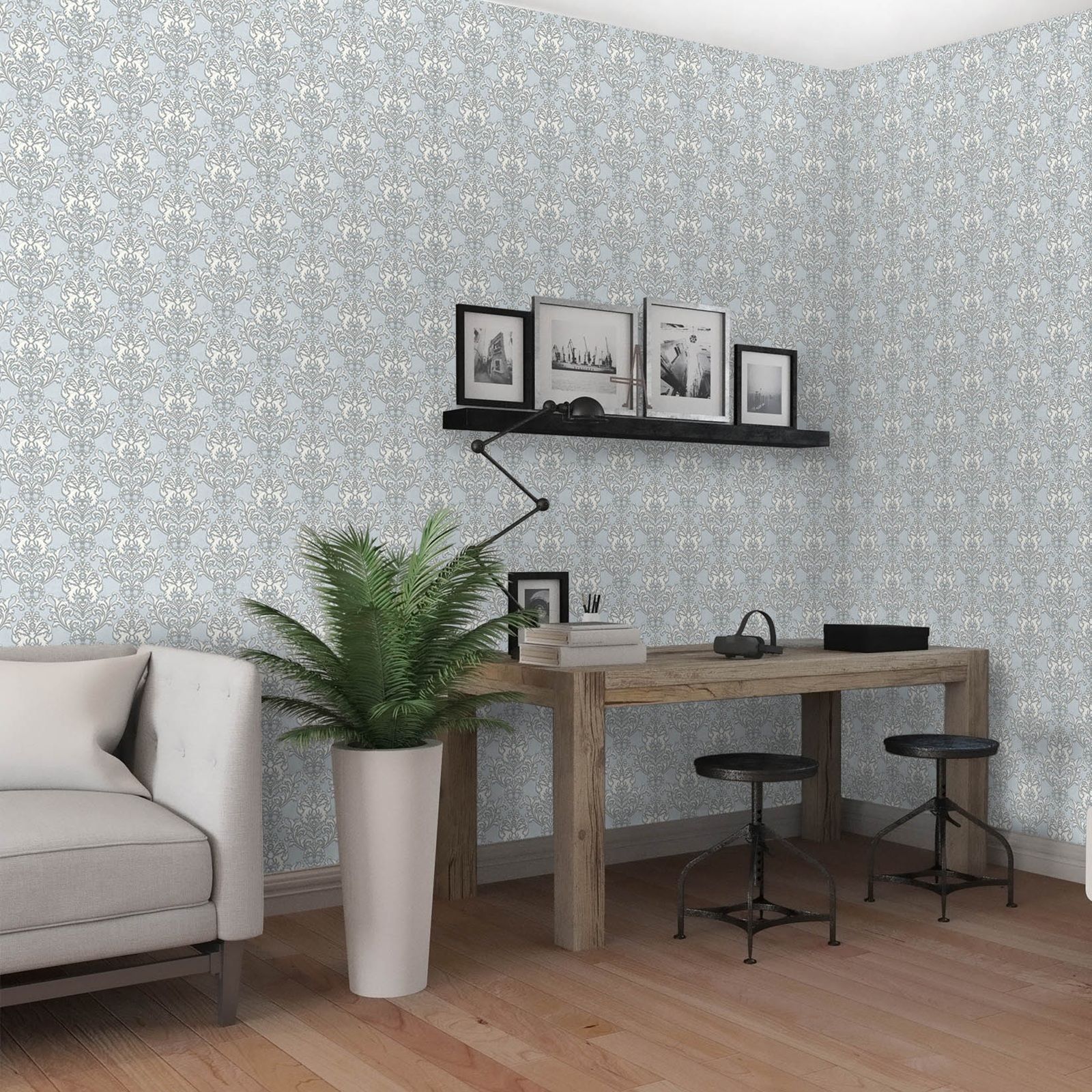 Обои бумажные Саратовские С6 Амбассадор 01 Д532 ,53х10,05 м голубой