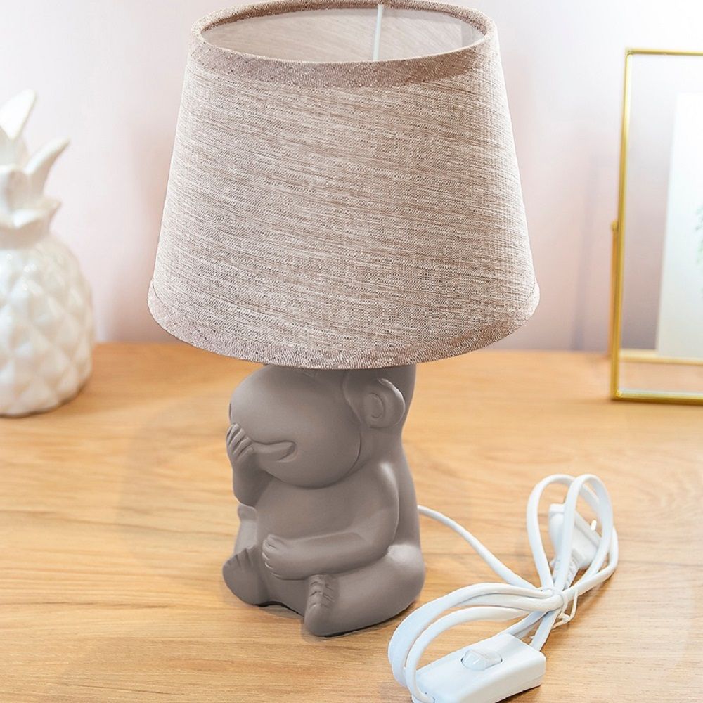 Лампа настольная Лючия 236 Манки Хил коричневая 40Вт E14 175х280 мм