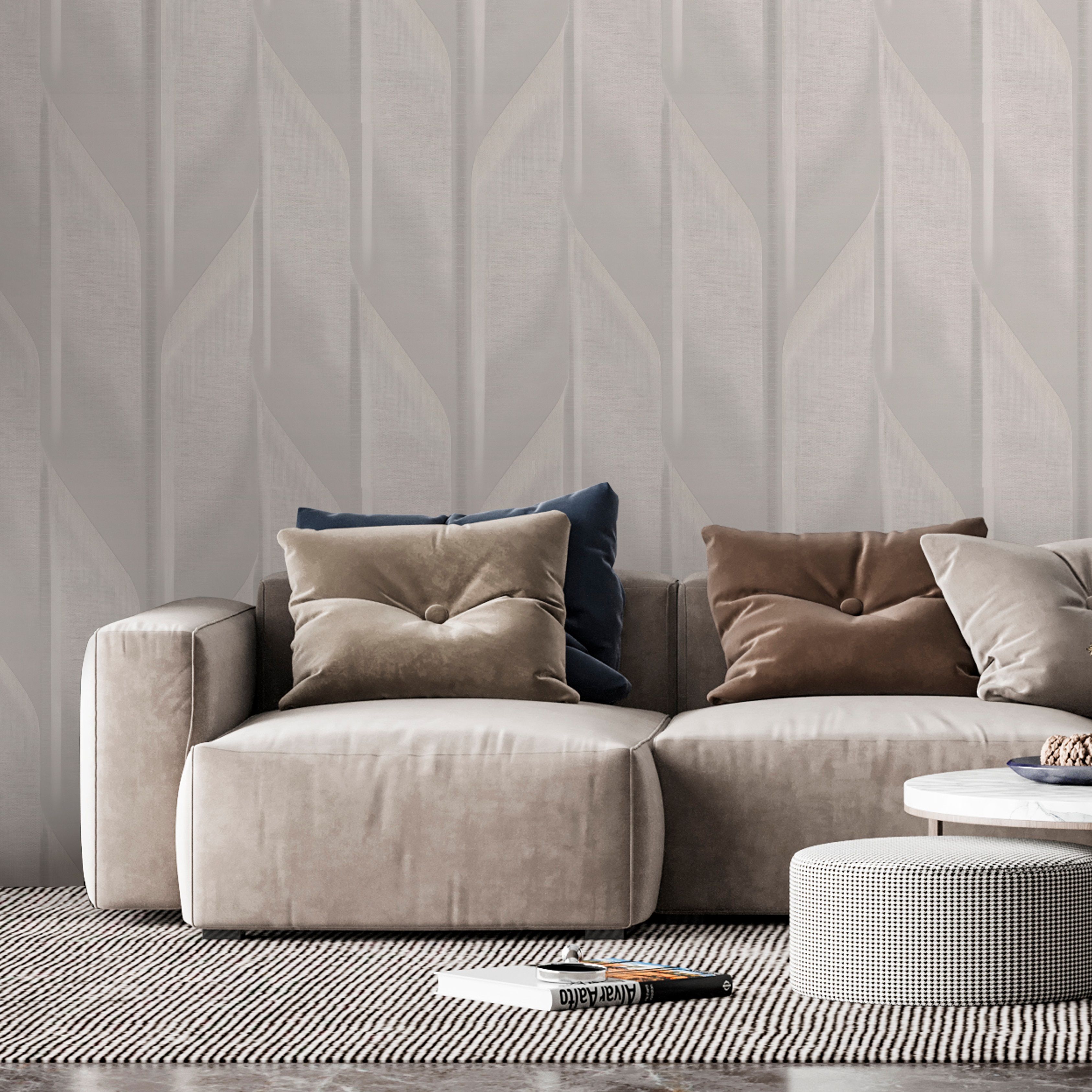 Обои Артекс Наоми 11295-04 серые геометрия 1,06х10,05 м