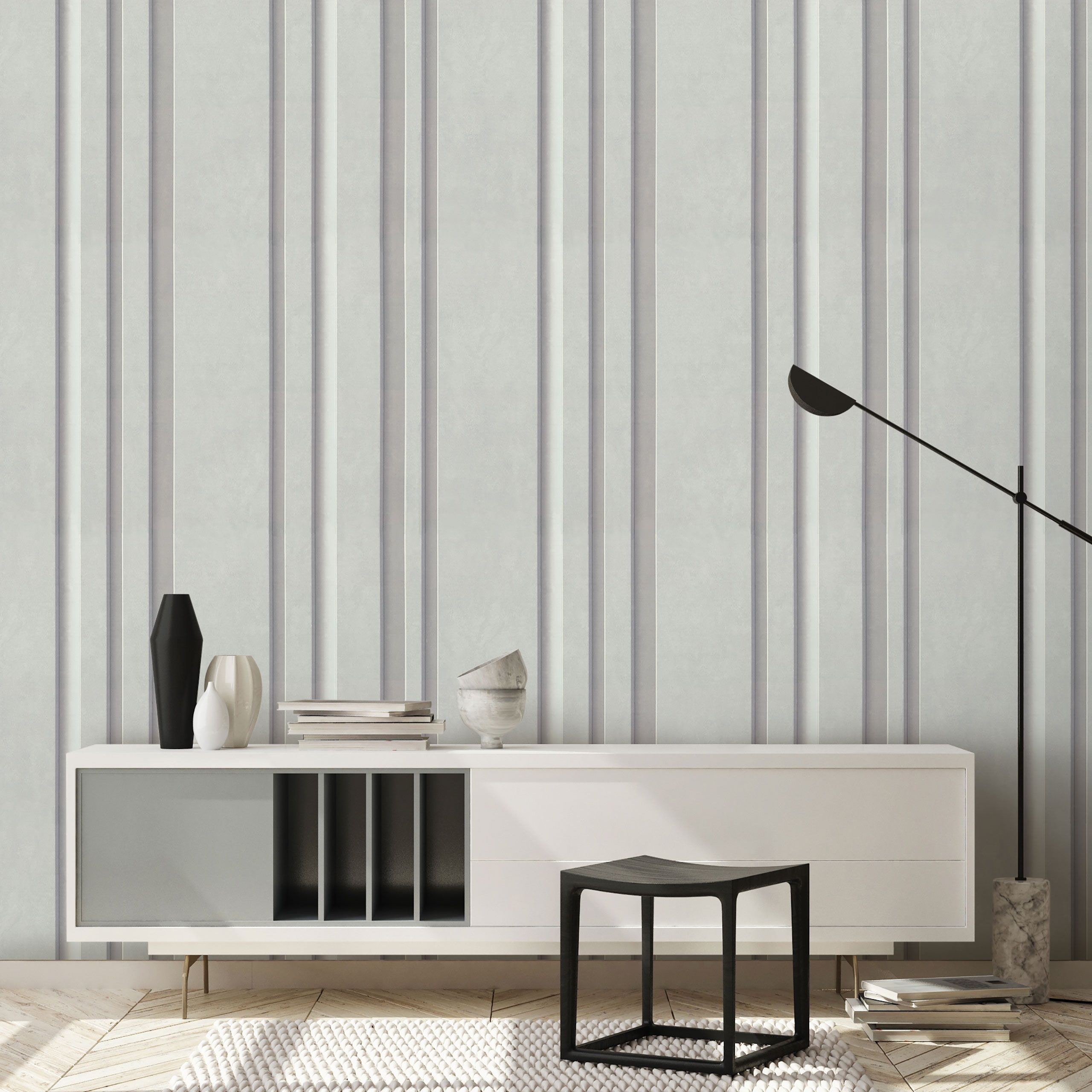 Обои 6054-24 Euro Decor 1,06х10 м Artplay полоса серый