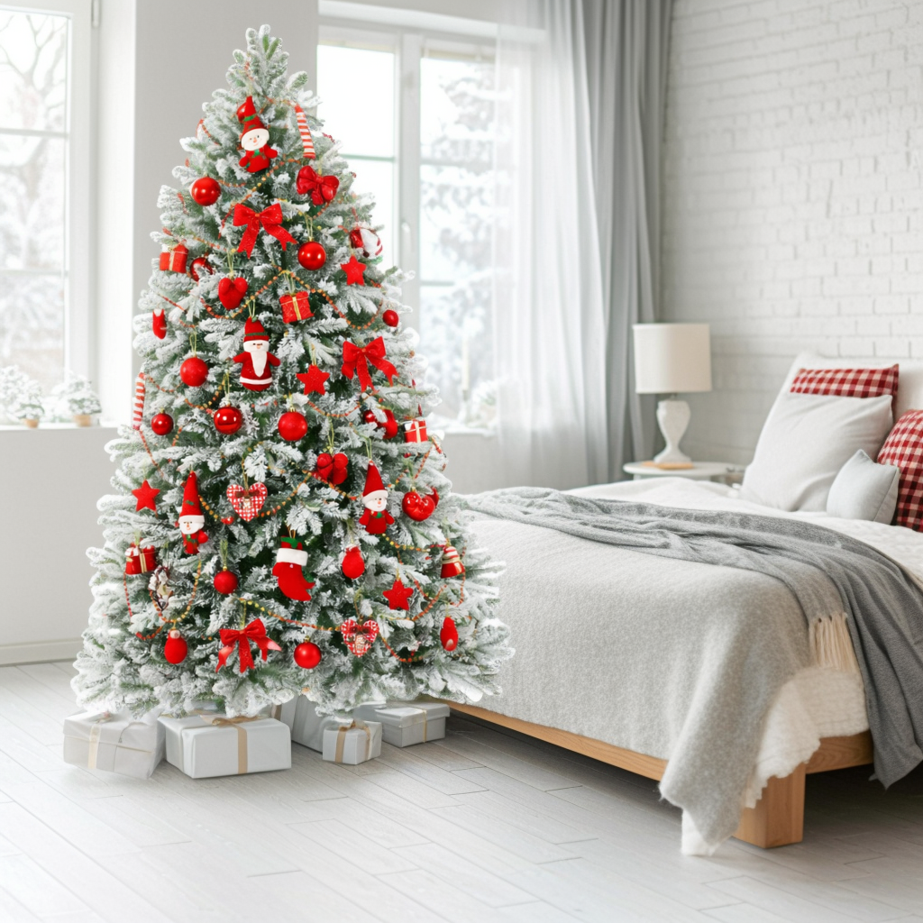 Елка искусственная Скандинавская 240 см ПВХ, ПЭ заснеженная 10922-8206