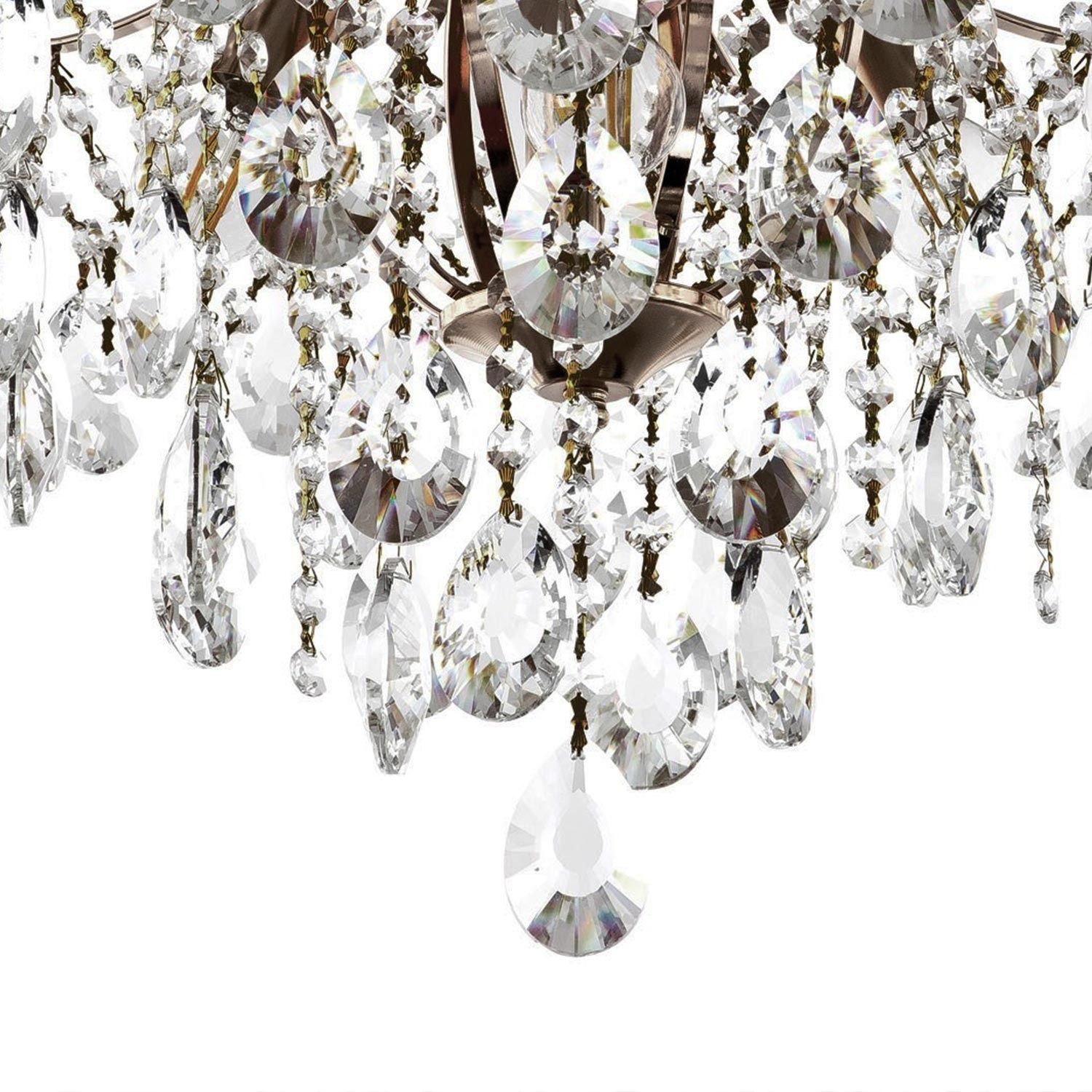 Люстра потолочная Modelux ML.1701.4 AB 4х40Вт 4000К d46 см h46 см бронза/хрусталь