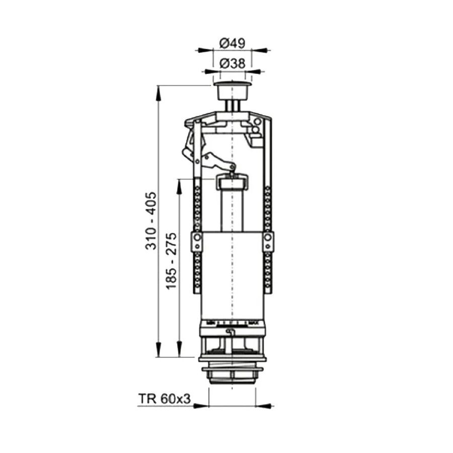Колонка сливная 1 режим А2000 Alcaplast