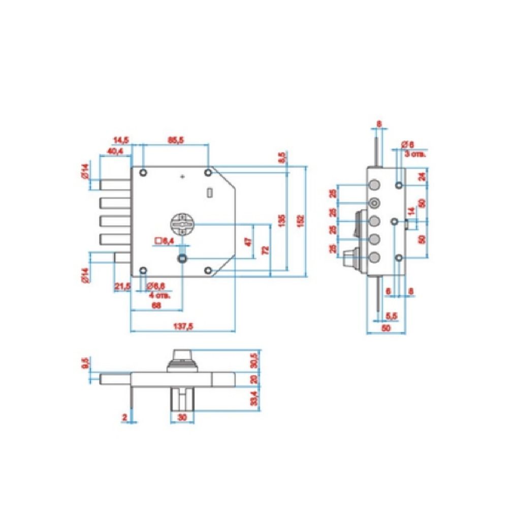 Замок накладной ЭЛЬБОР 1.05.61.МА (10)
