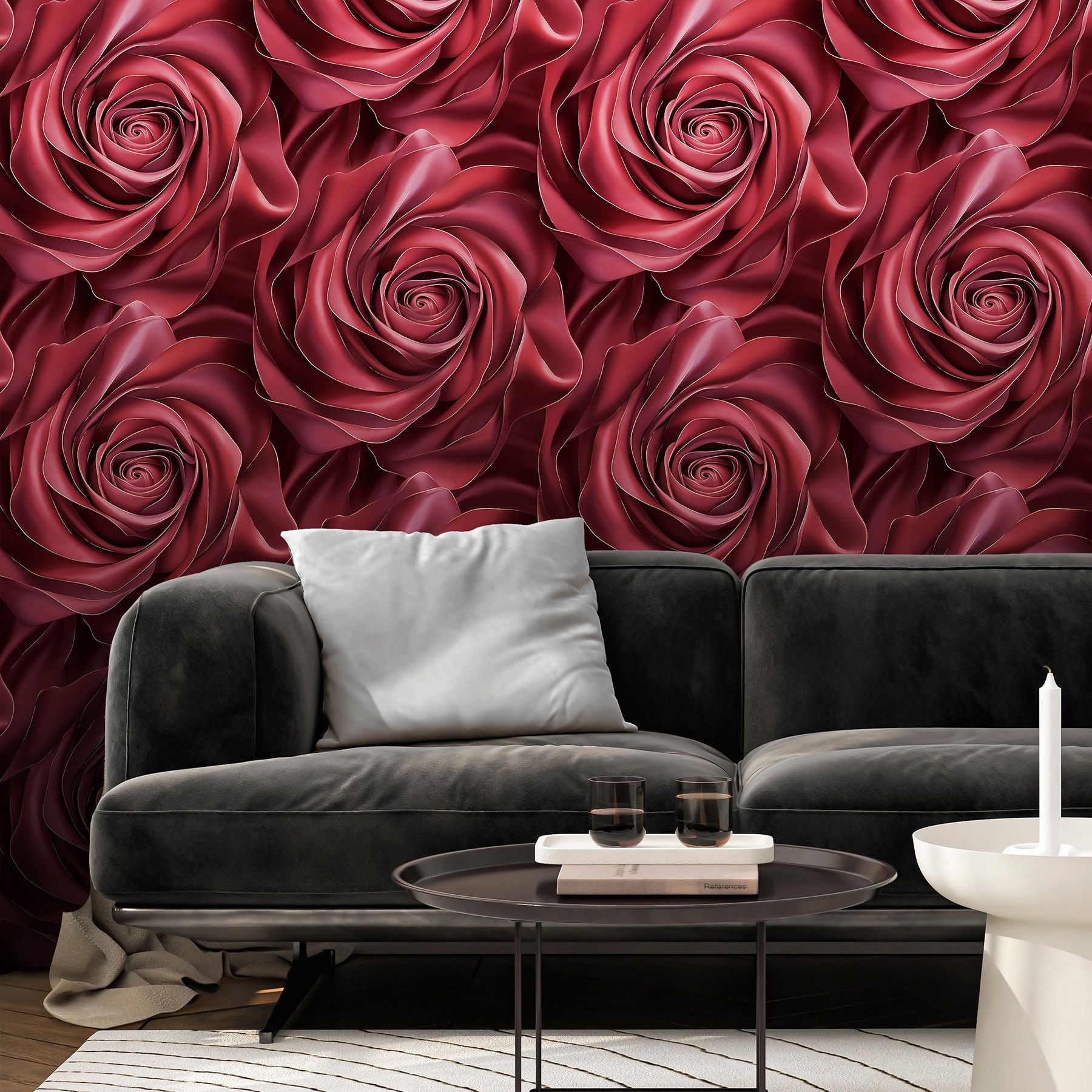 Обои Victoria Stenova Euforia 589298 красные цветок крупный, роза 1,06х10 м