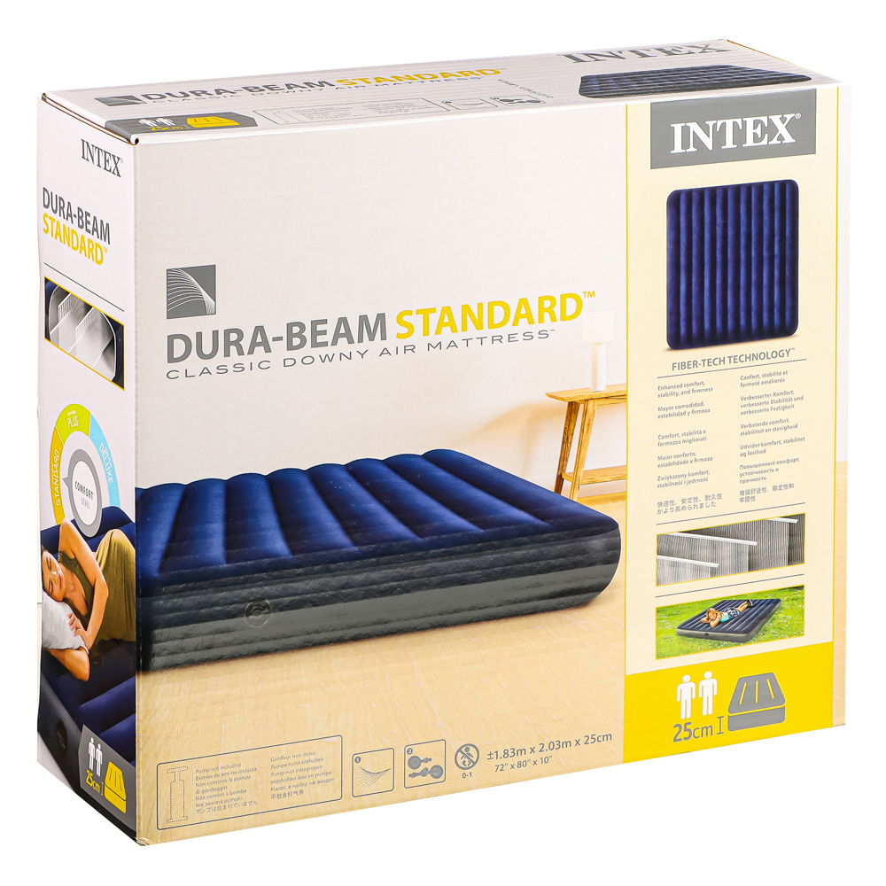 Матрас надувной 183х203х25 см до 272 кг Intex Dura-Beam Classic Downy 64755