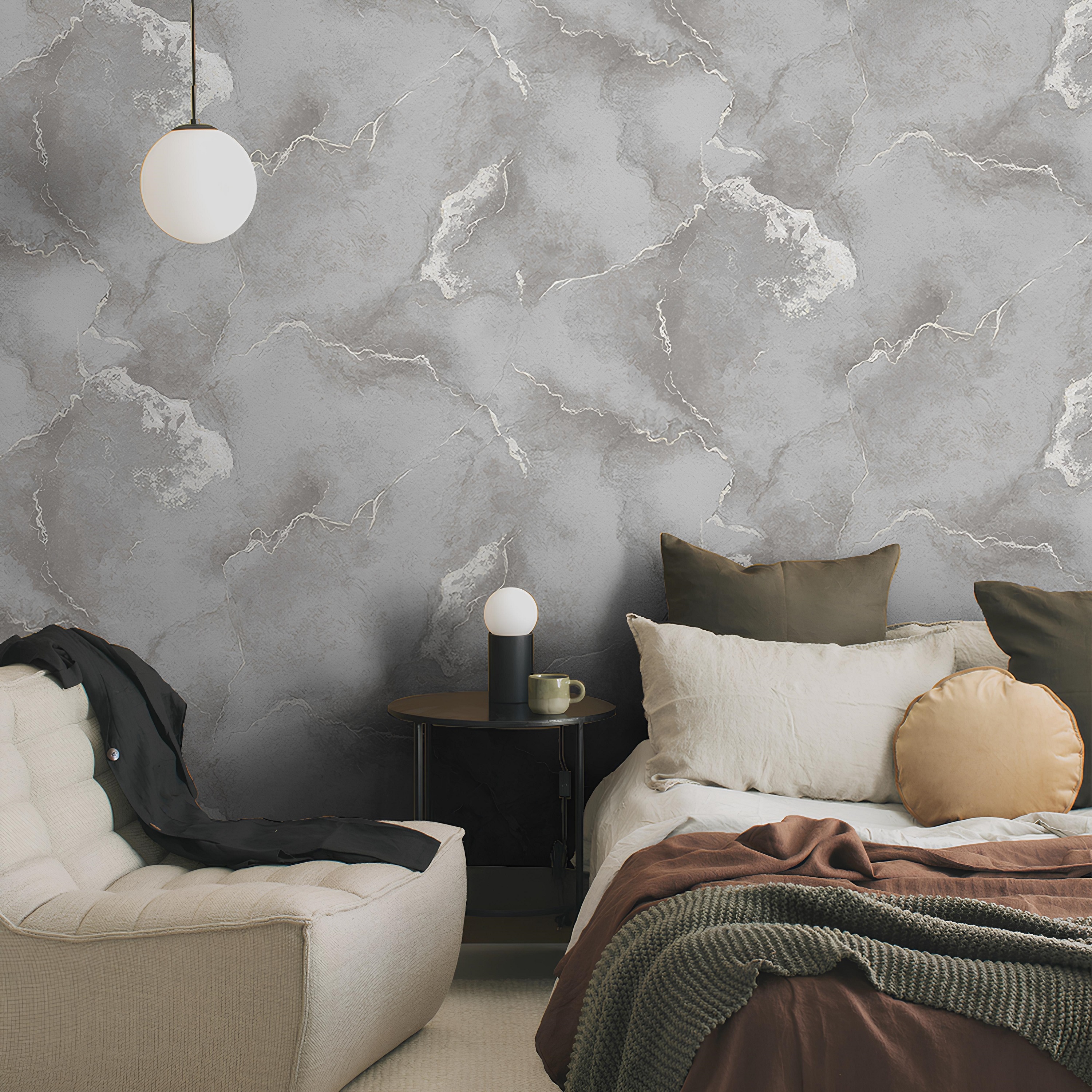 Обои Erismann Atlantis 60936-04 серые мрамор 1,06х10,05 м