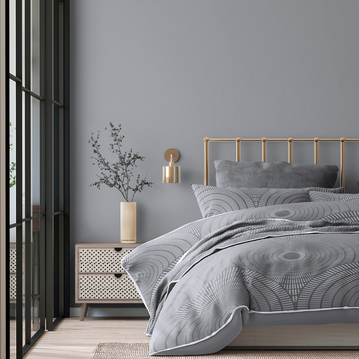 Обои WallSecret Oliva 9148-13 серые однотонные 1,06х10,05 м