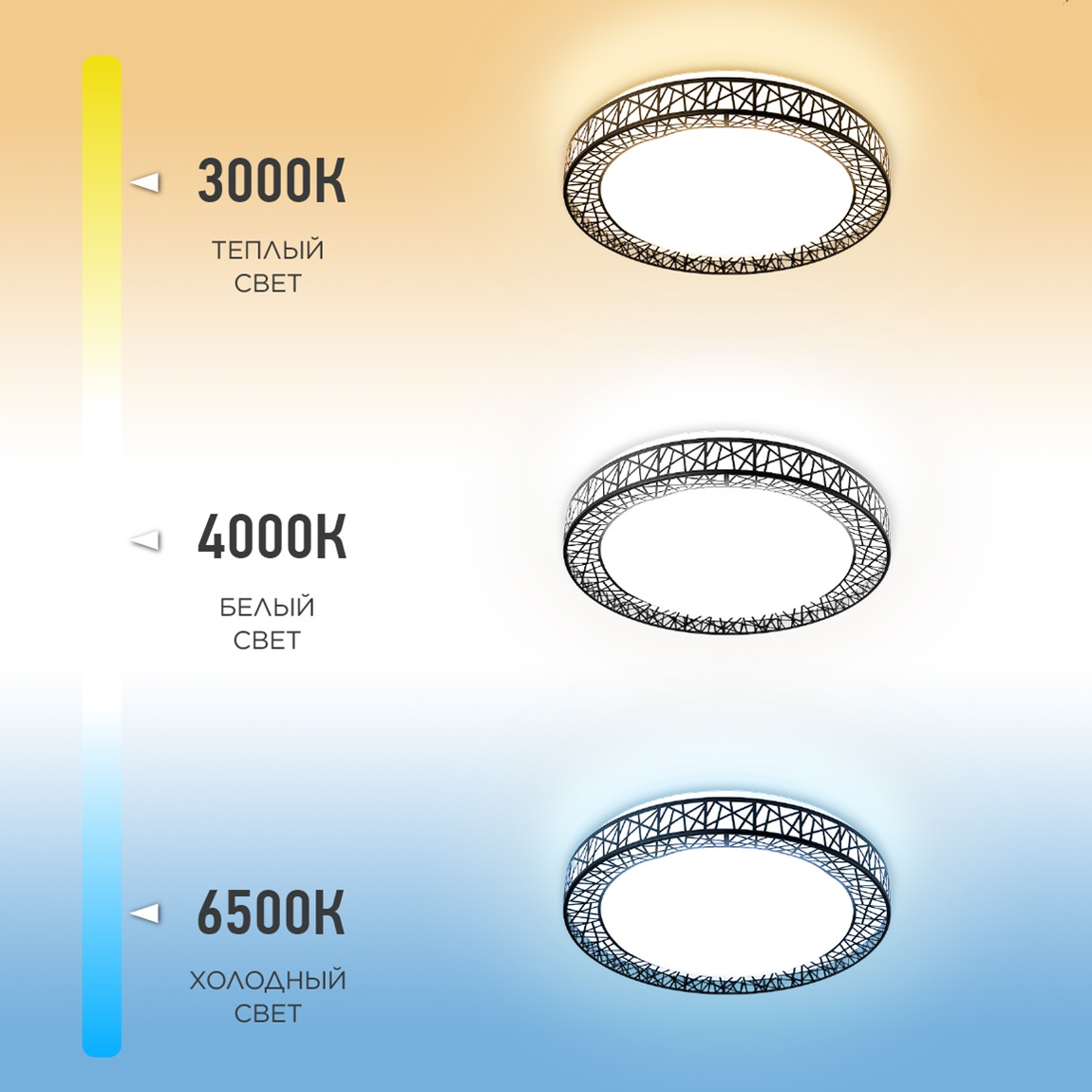 Светильник LED In Home Comfort Loft-B 125Вт 3000-6500К 50x10,5 см с пультом ДУ черный