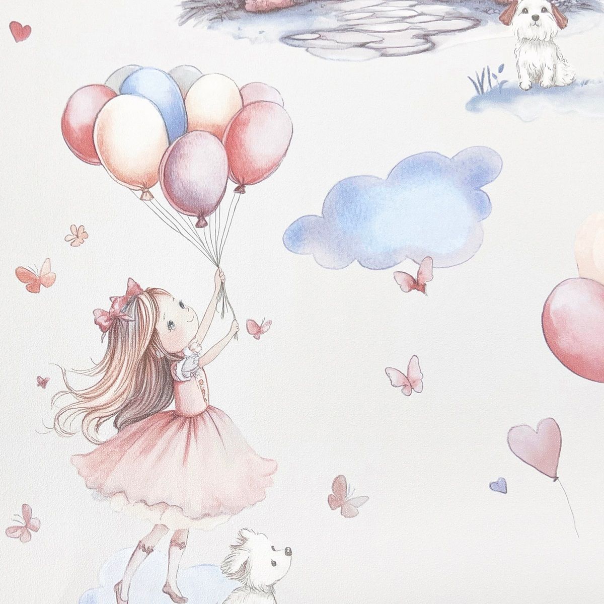 Обои Erismann Kid`s Story 60948-02 бежевые, розовые детские 1,06х10,05 м