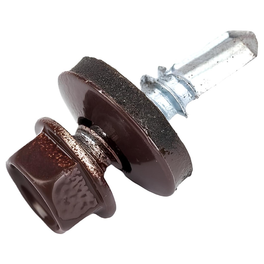 Саморез кровельный 5,5х19 мм темно-коричневый RAL 8017 10 шт