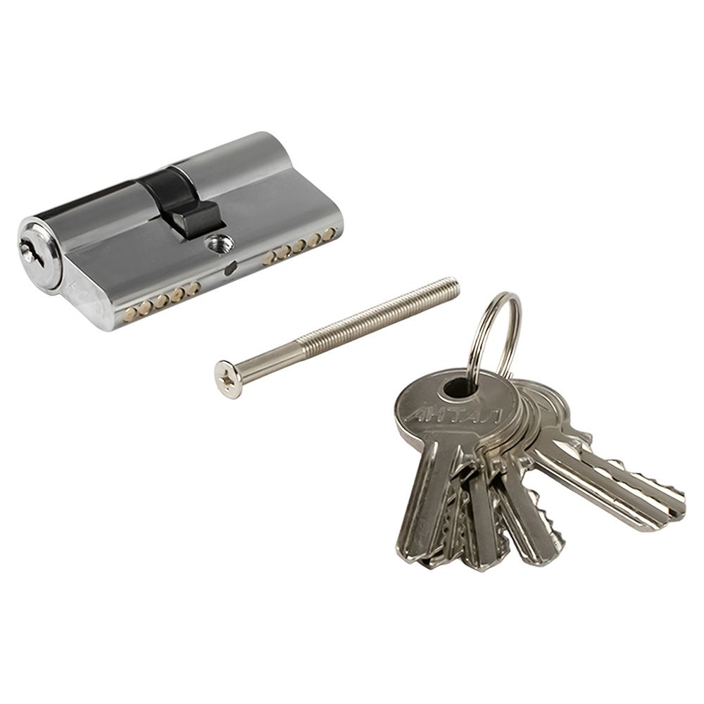 Механизм цилиндровый 60 мм с вертушкой Антал МЦ 60-N-V хром 6 ключей