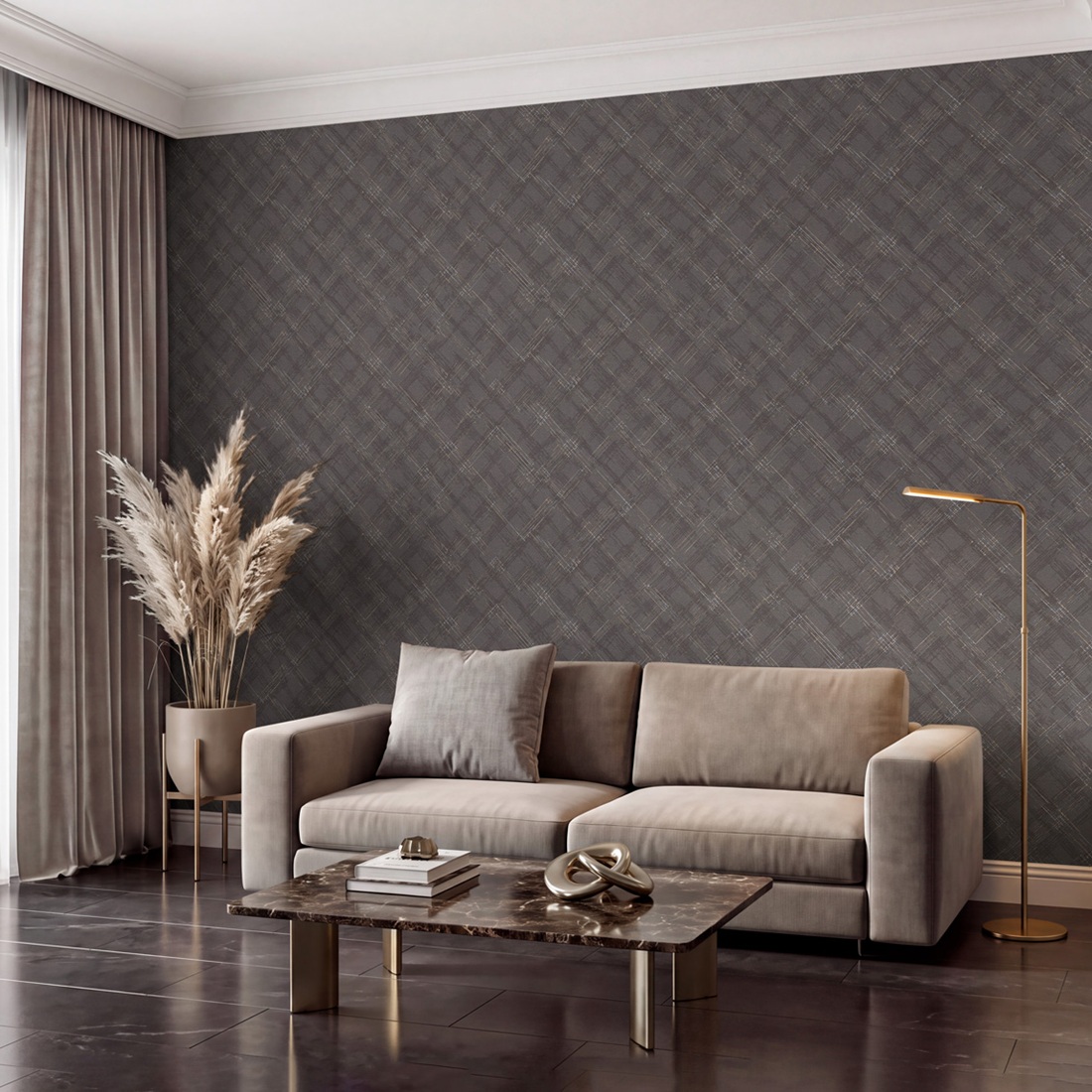 Обои WallSecret Прайм 9224-26 графит геометрия 1,06х10,05 м