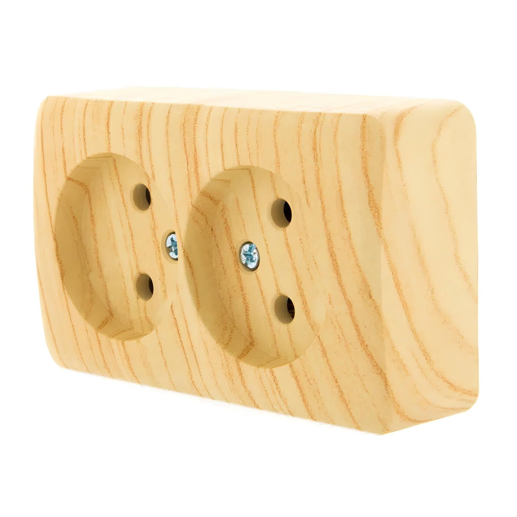 Розетка 2-м ОП VIOLA без заземл. беленый дуб LEZARD 751-5200-128