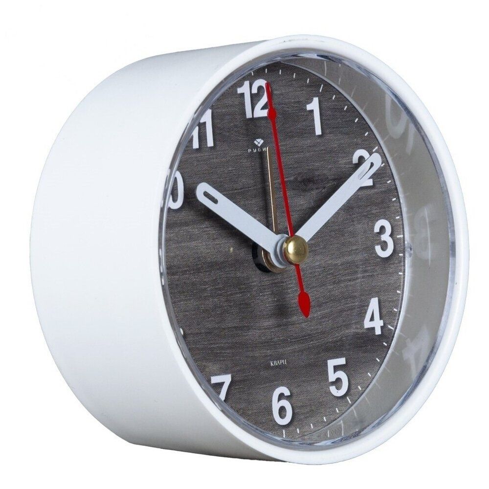 В7-011 (40) Будильник кварц, корпус белый "Эко" "Рубин"