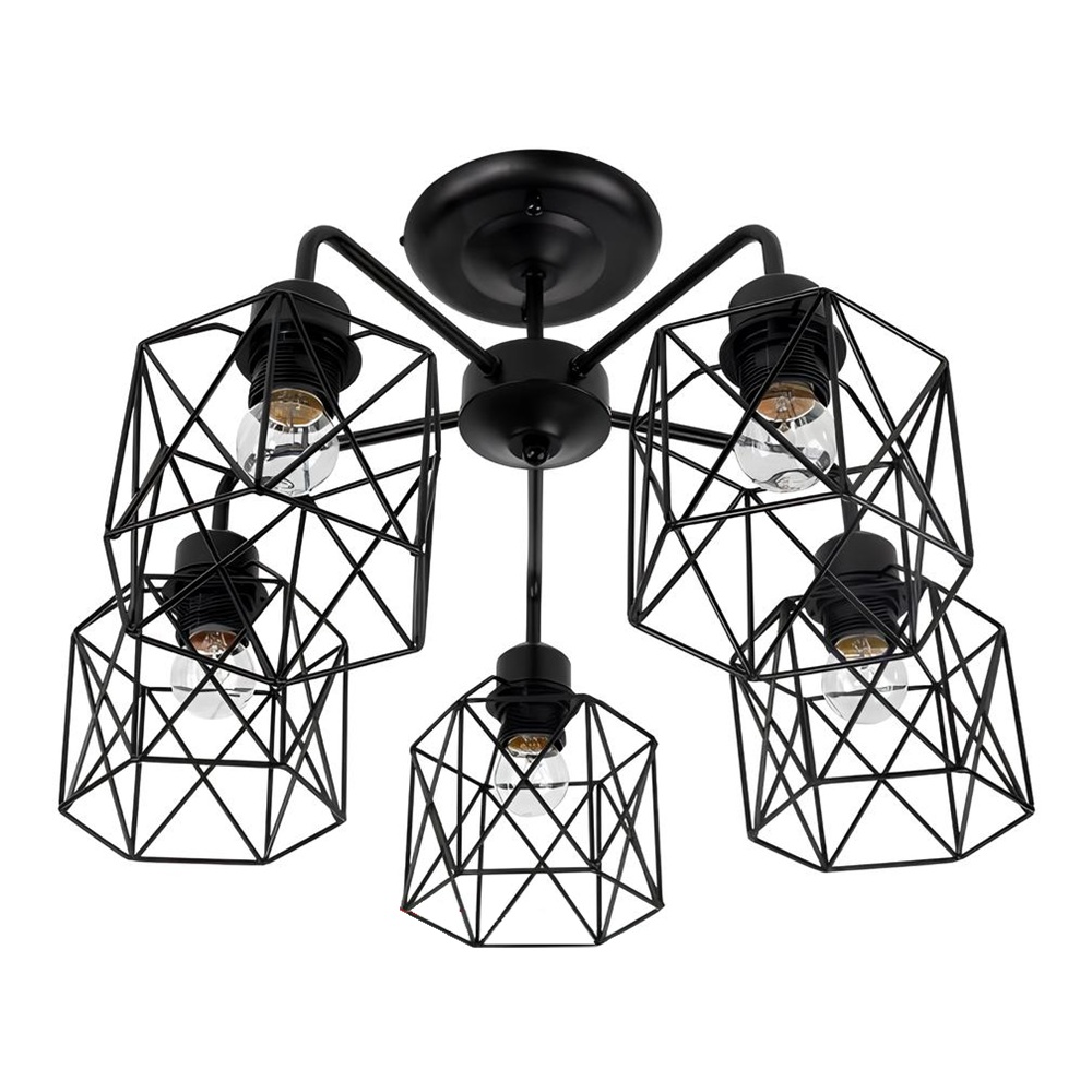Люстра потолочная In Home Loft Atiko-СN-5E27R-BL 5х60Вт E27 51х51х33,2 см черный