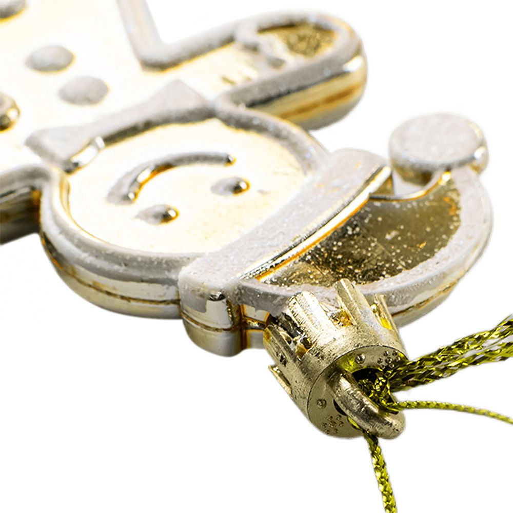 Игрушка елочная Пряничный человечек 8 см золото 2 шт