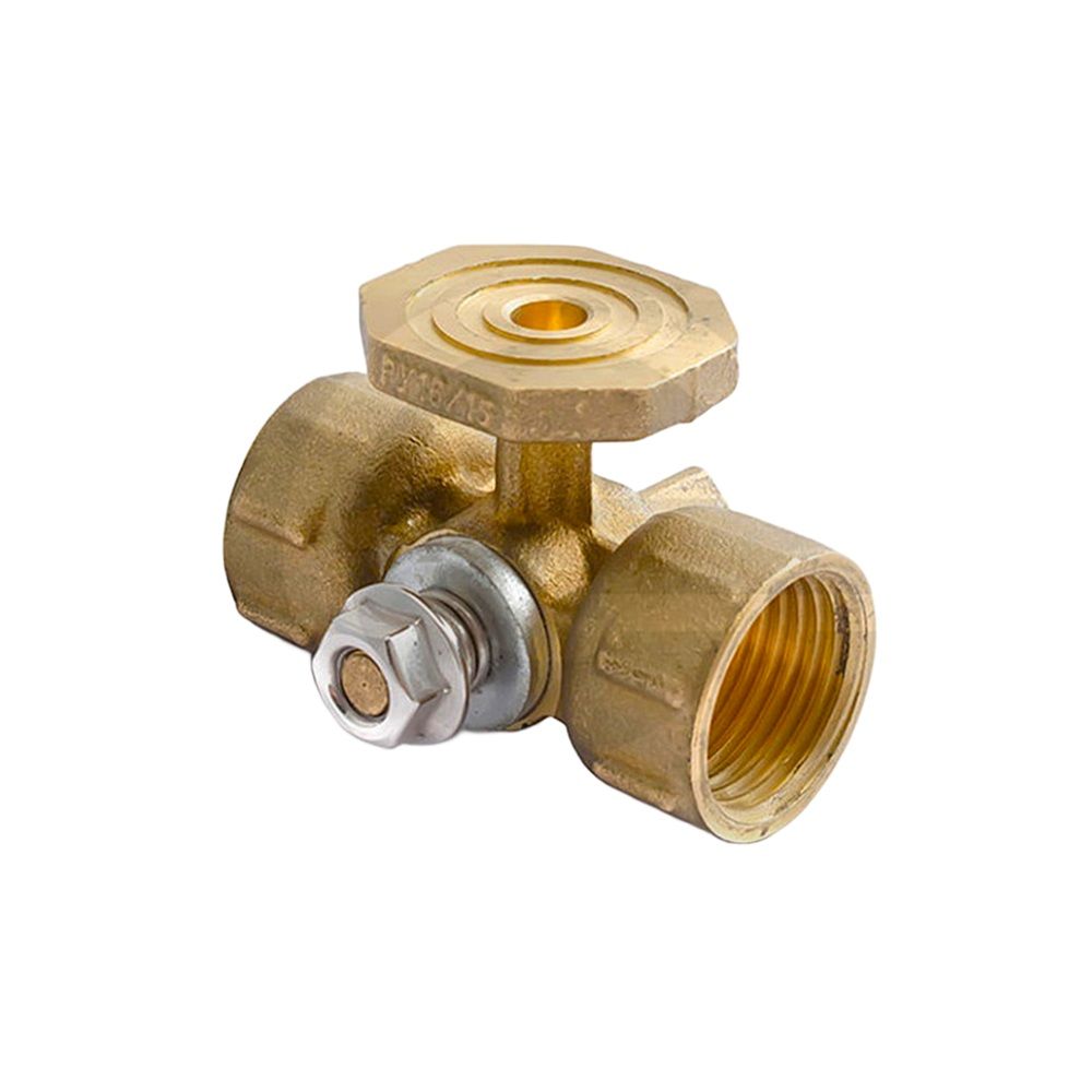 Кран шаровой для манометра конусный 1/2'' 3-ходовый с контр фланцем без ручки 11б18бк PN16 (G1/2хМ20х1,5)