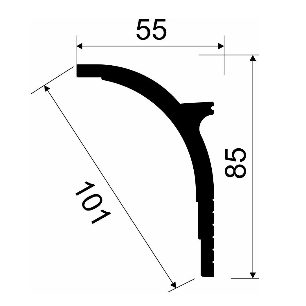 Карниз Cosca Экополимер KX045 85х55х2000 мм белый для скрытого освещения