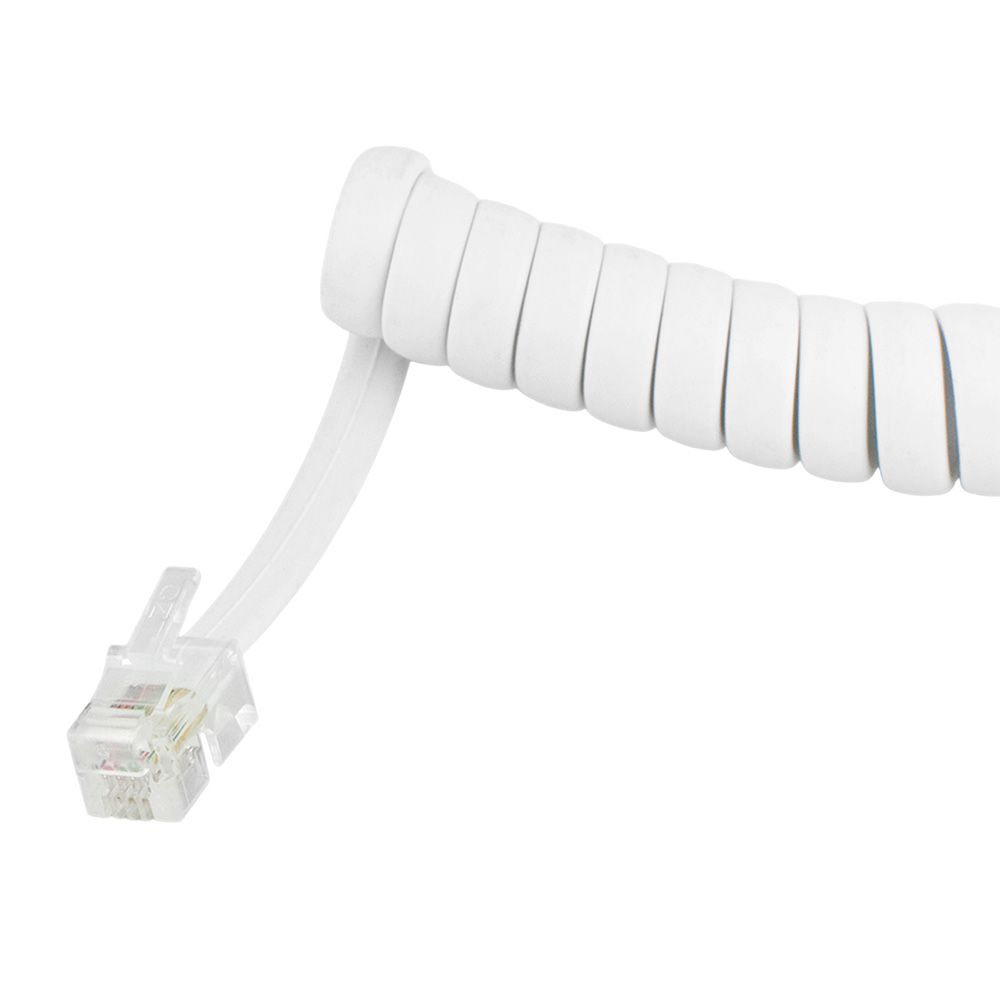 Шнур телеф. витой 2м (джек-джек) бел. Rexant 18-2021