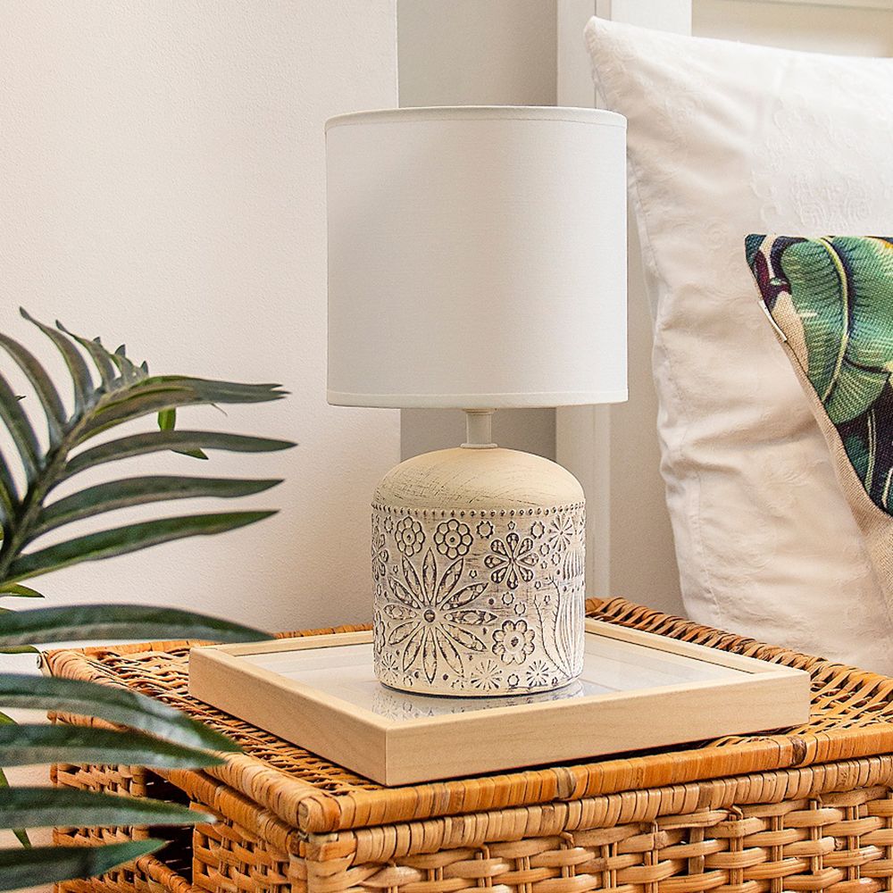 Светильник настольный Лючия 652 Инди 40Вт Е14 бежевый/белый