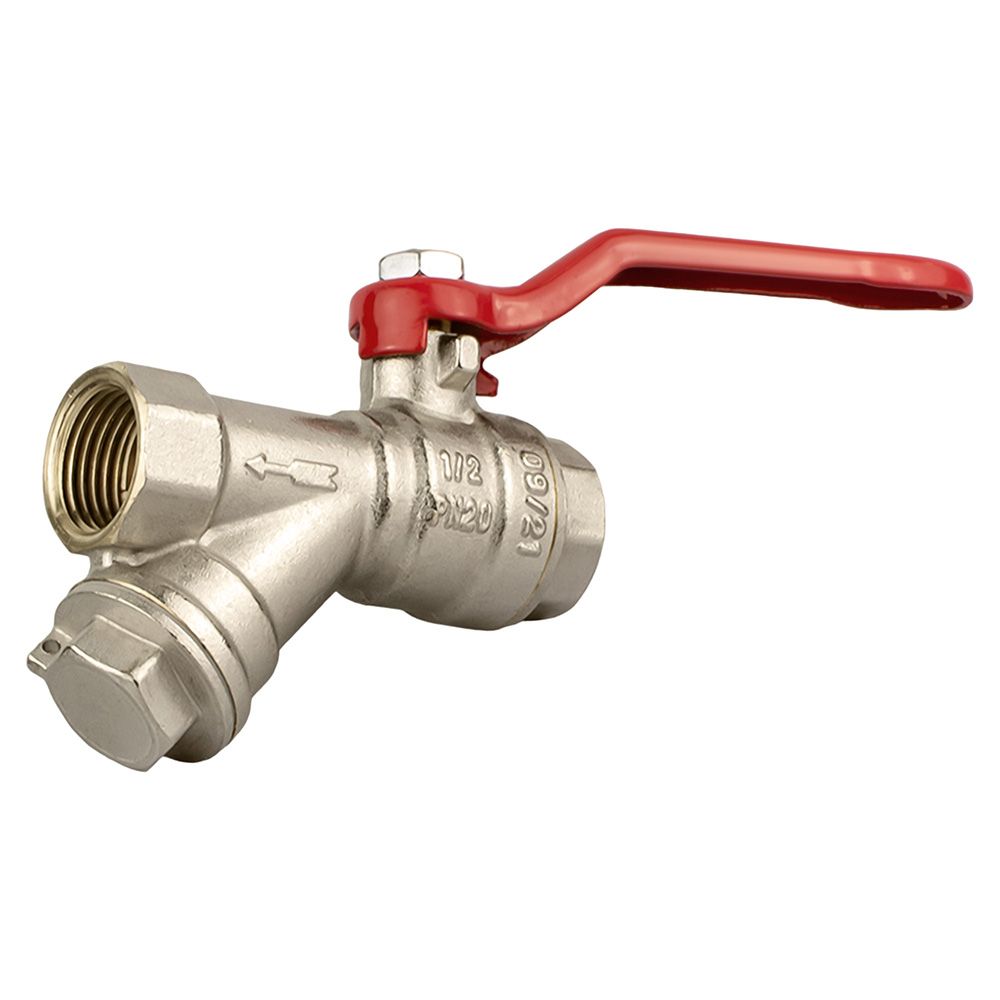 Кран шаровой с фильтром 1/2" ВР/ВР рычаг Valtec