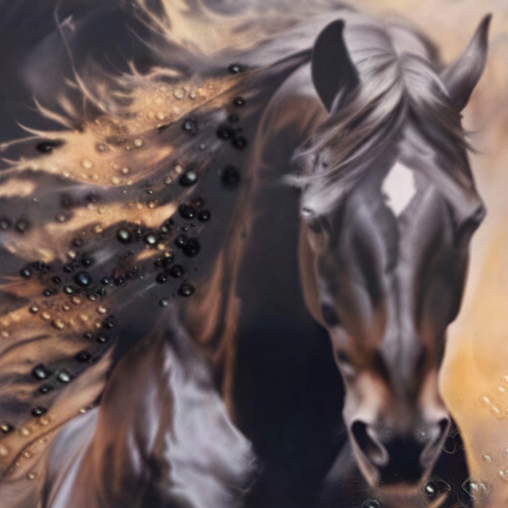 Картина интерьерная со смолой Шоколадная лошадь 30х40 см 2025-0238