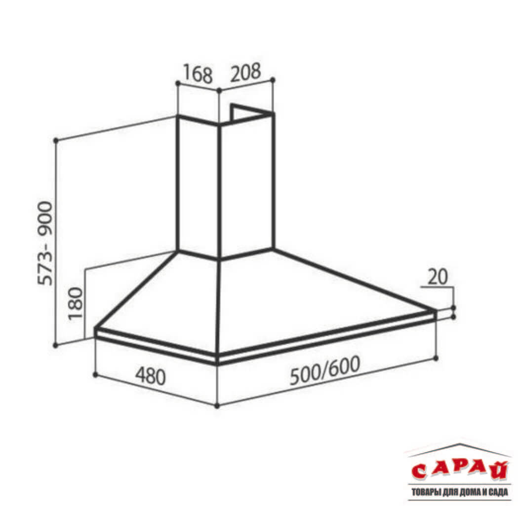 Вытяжка кухонная LEX BASIC 600 WHITE