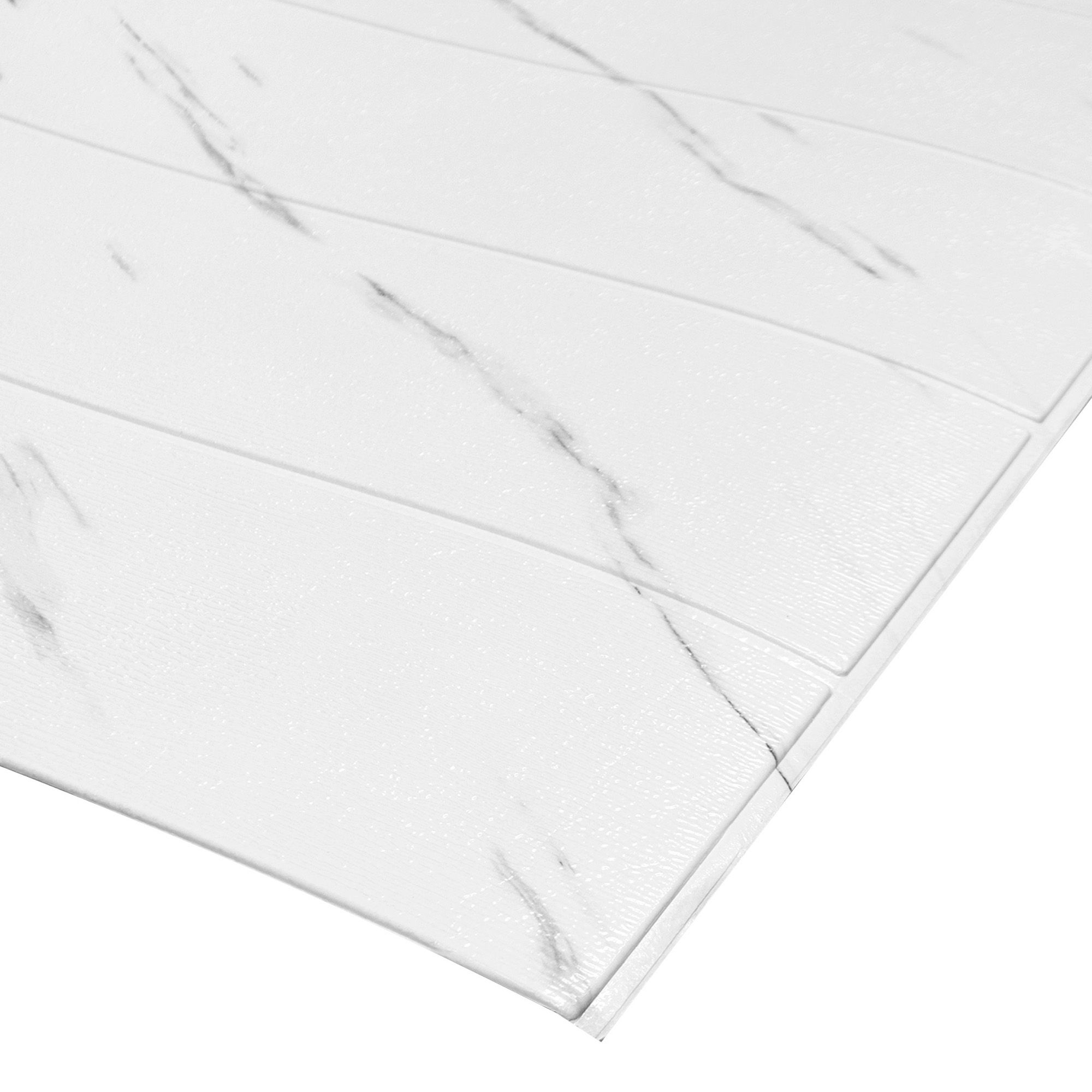 Панель 3D самоклеящаяся Мрамор белый 700x700х4 мм