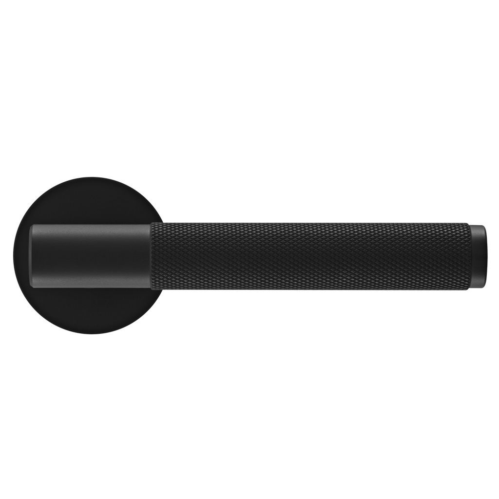 Ручка дверная Morelli Azrieli MH-57-R6T BL черная круглая розетка