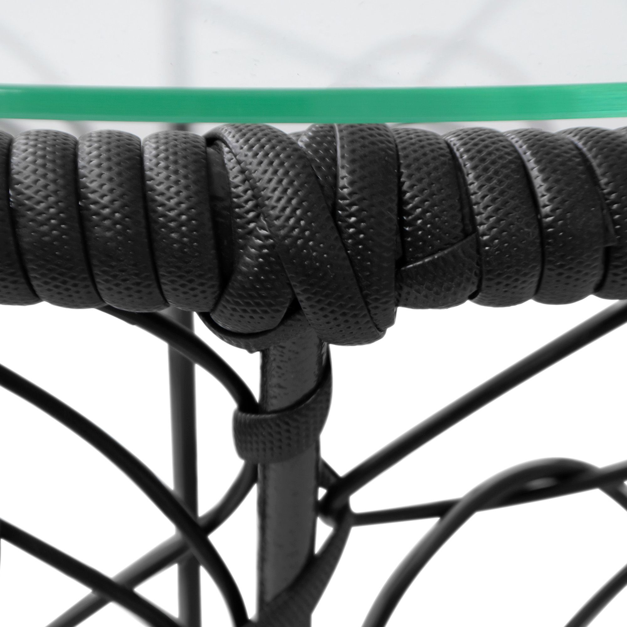 Стол Mamasan-Papasan d430 мм иск. ротанг плетение черное