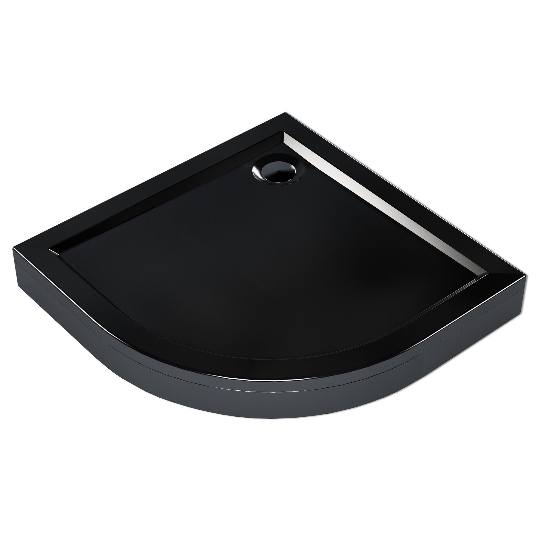 Поддон душевой акриловый City Star Black 100х100 см полукруглый низкий