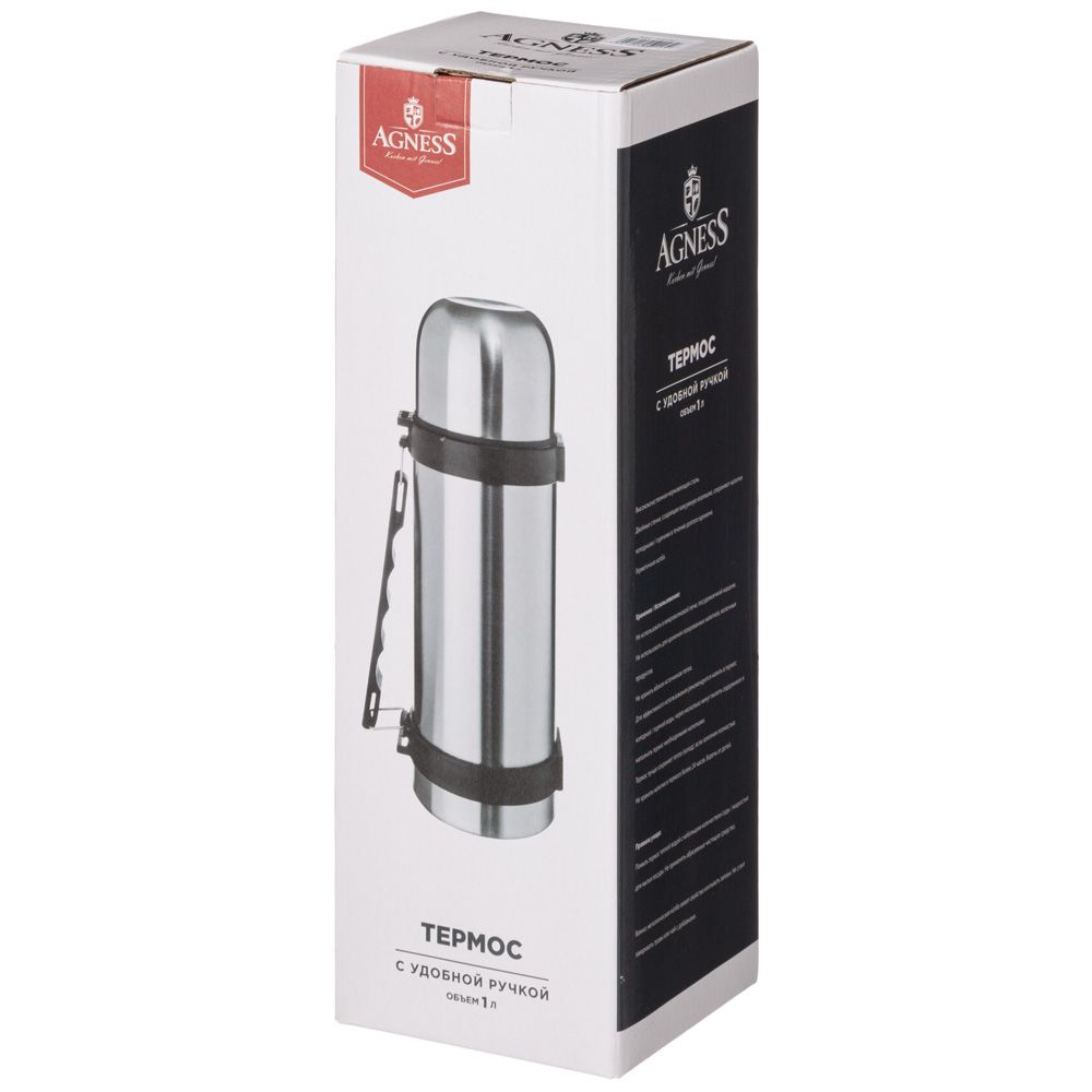 Термос 1 л Agness нержавеющая сталь 910-047
