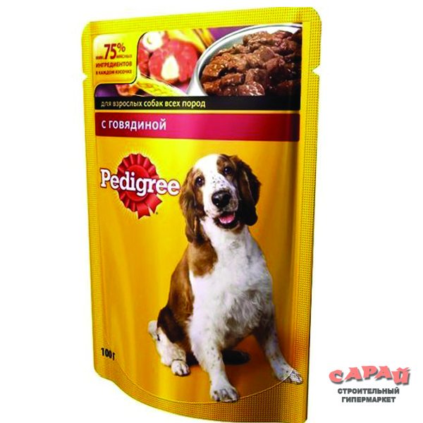 Корм для взрослых собак влажный Pedigree с Говядиной 85 г