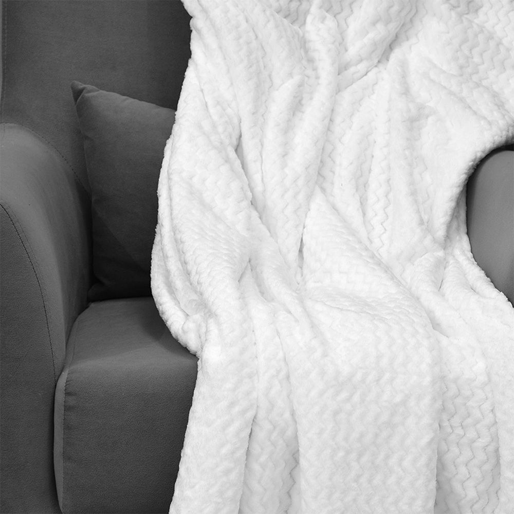 Плед Absolute TF FNJ W s 2022 змейка фланель белый 200х220см