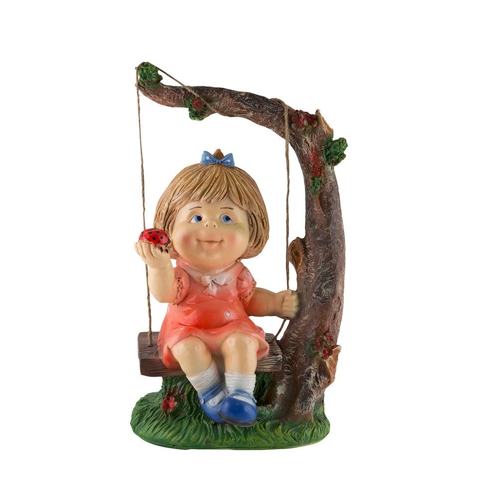 Фигура садовая Девочка на качелях h48 см 169342