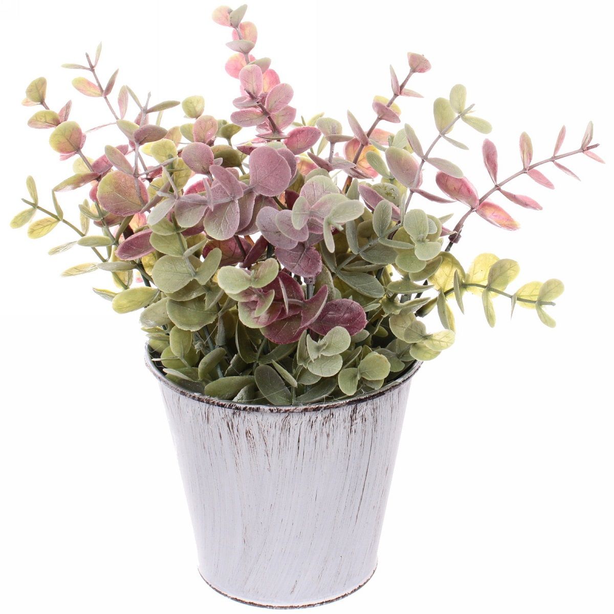 Цветок искусственный в кашпо белый