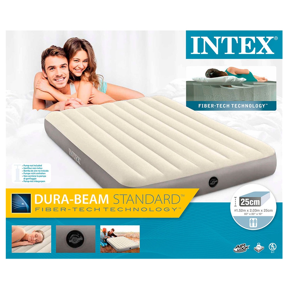 Матрас надувной 152х203х25 см до 272 кг Intex Queen Deluxe Single-High 64103