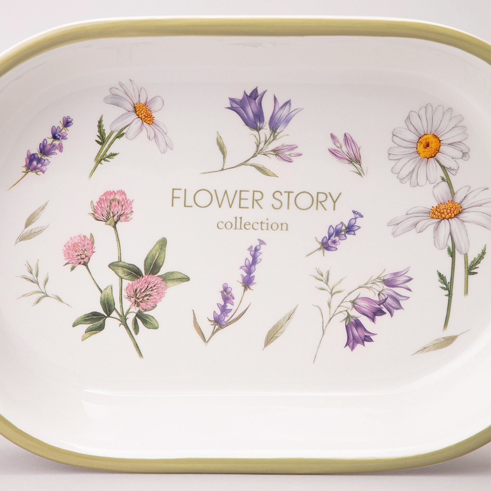 Блюдо-шубница Agness Flower story 28х17,5х4,5 см керамика