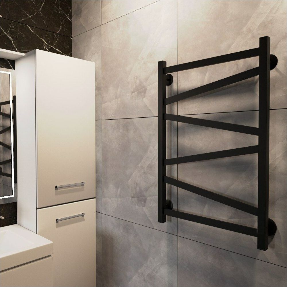 Полотенцесушитель водяной Зигзаг Р80х50 см профильный черный RAL 9005 матовый