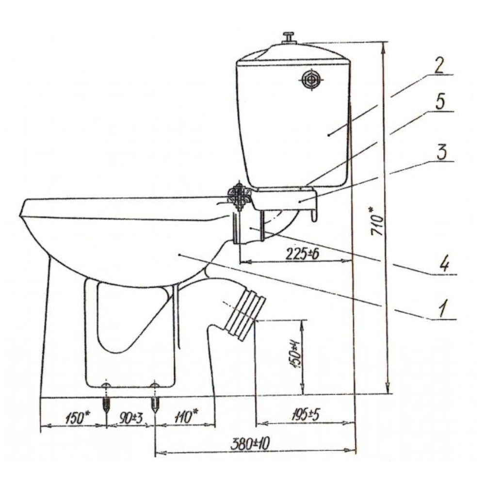 Унитаз-компакт Лобня Комфорт пластиковый бачок