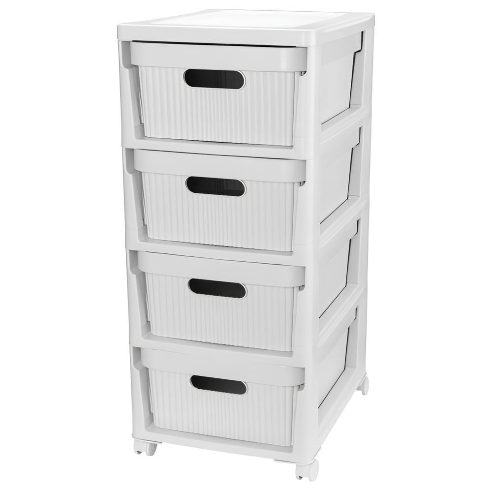 Комод на колесах Velvet 300х690х385 мм 4 ящика светло-серый флэк